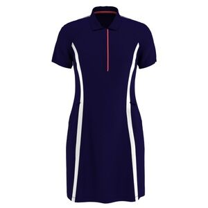Navy Mini Golf/Tennis Dress with White and Red Accents